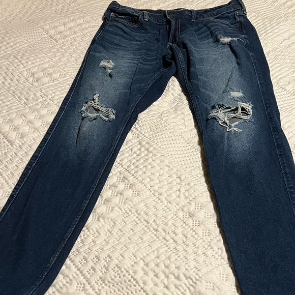 Hollister Skinny Epic Flex Jeans Dark Wash 31x32 Distressed - Picture 2 of 6
